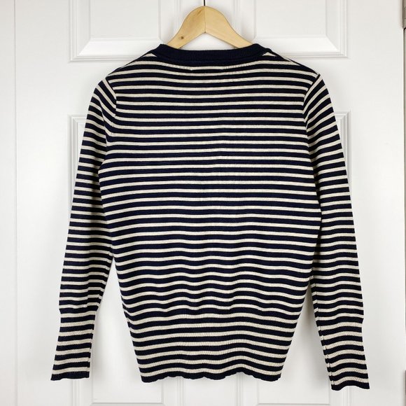 Philosophy Women Light-Weight Striped Sweater Black&White Size Small - Picture 3 of 7